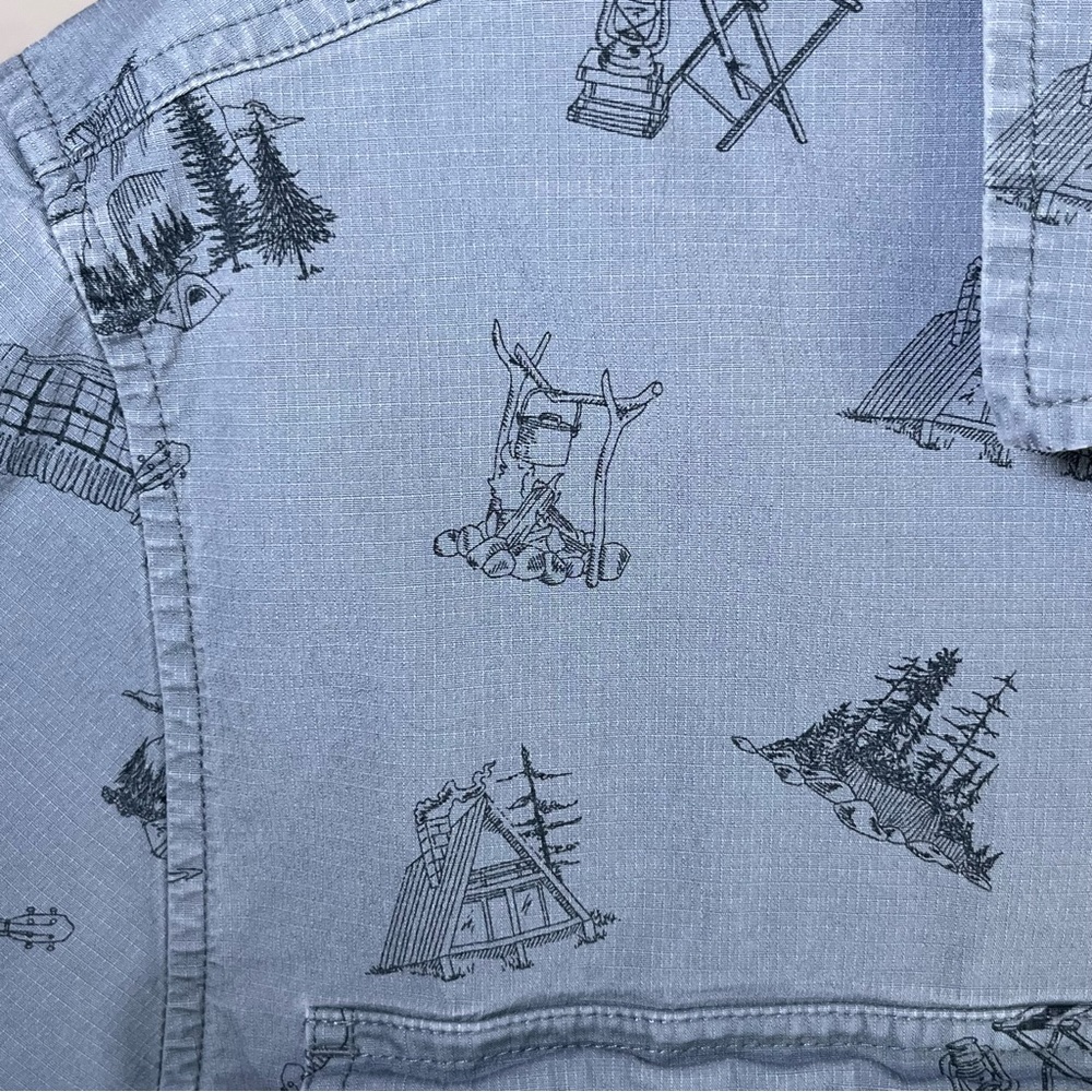 Pendleton Riley Ripstop Button-down Short Sleeve Shirt Blue Camping M Gorpcore - Picture 6 of 11